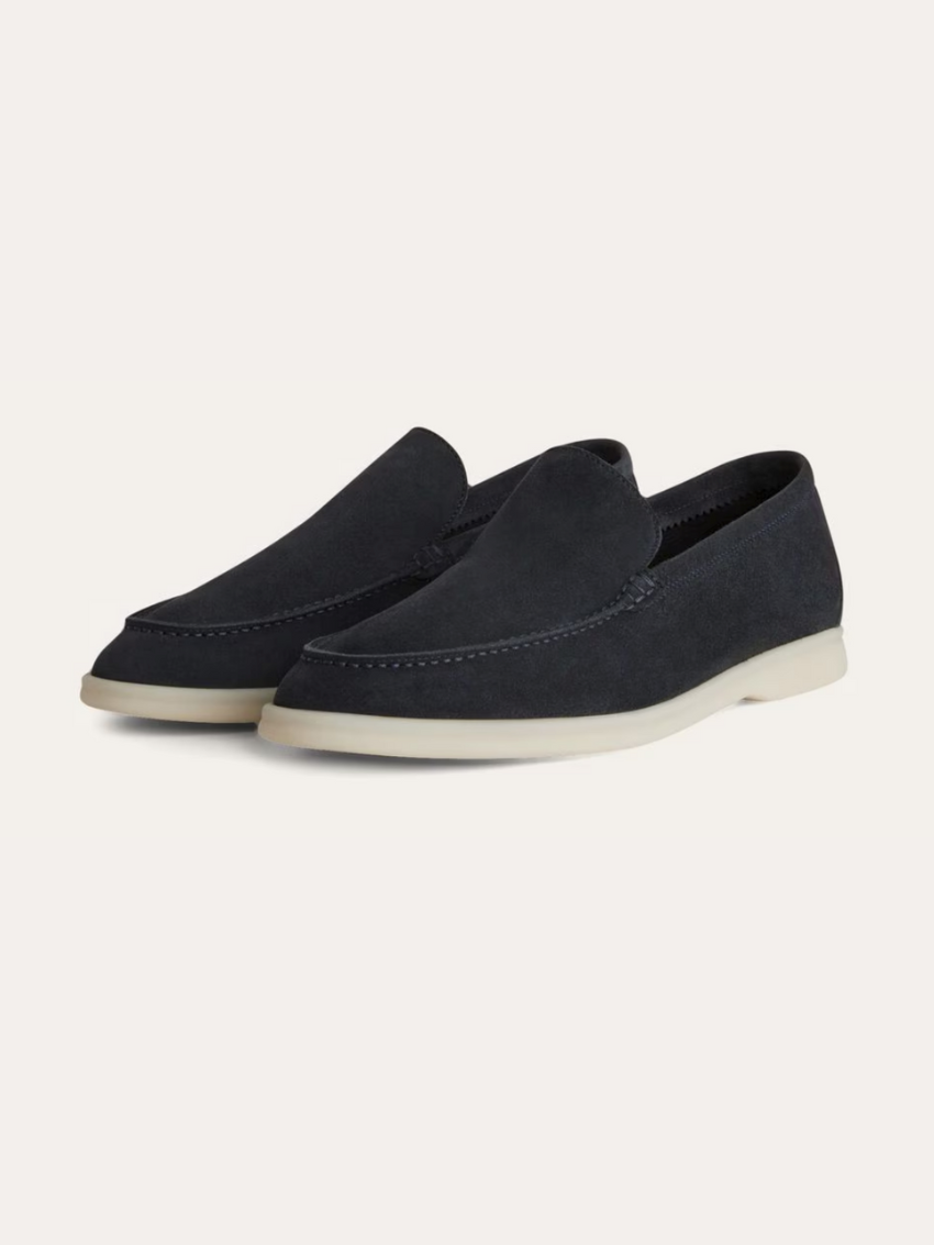 Raffinerede loafers i ruskind - Marineblå