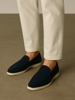 Raffinerede loafers i ruskind - Marineblå