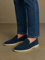 Raffinerede loafers i ruskind – Blå