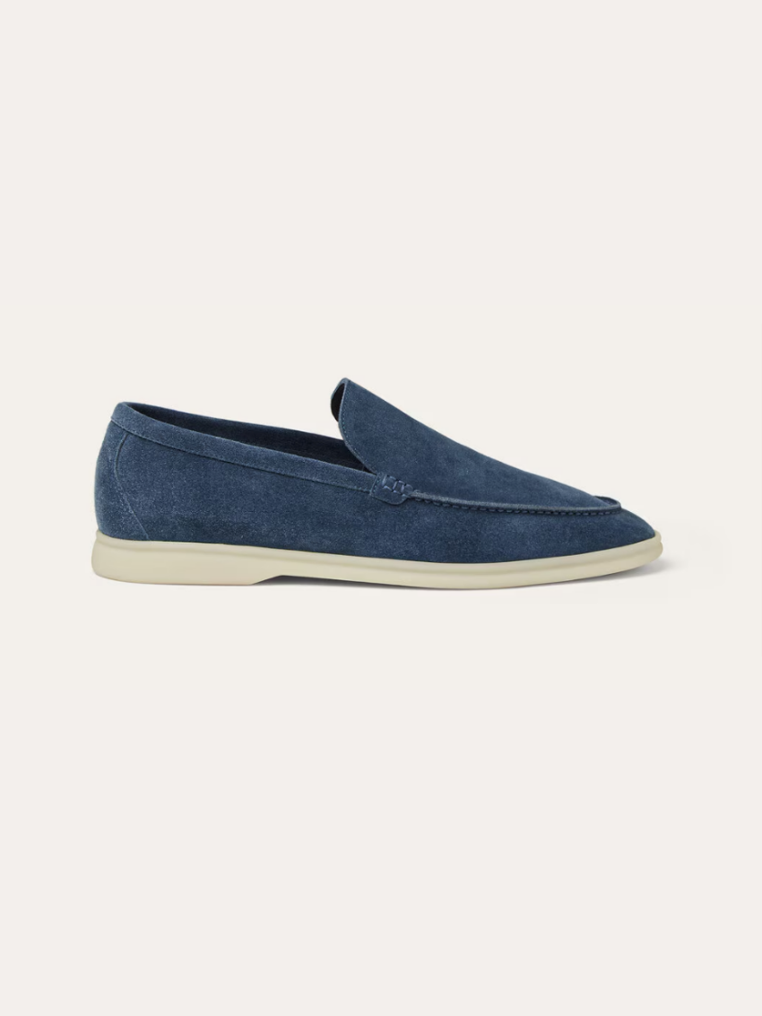 Raffinerede loafers i ruskind – Blå