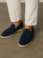 Raffinerede loafers i ruskind – Blå