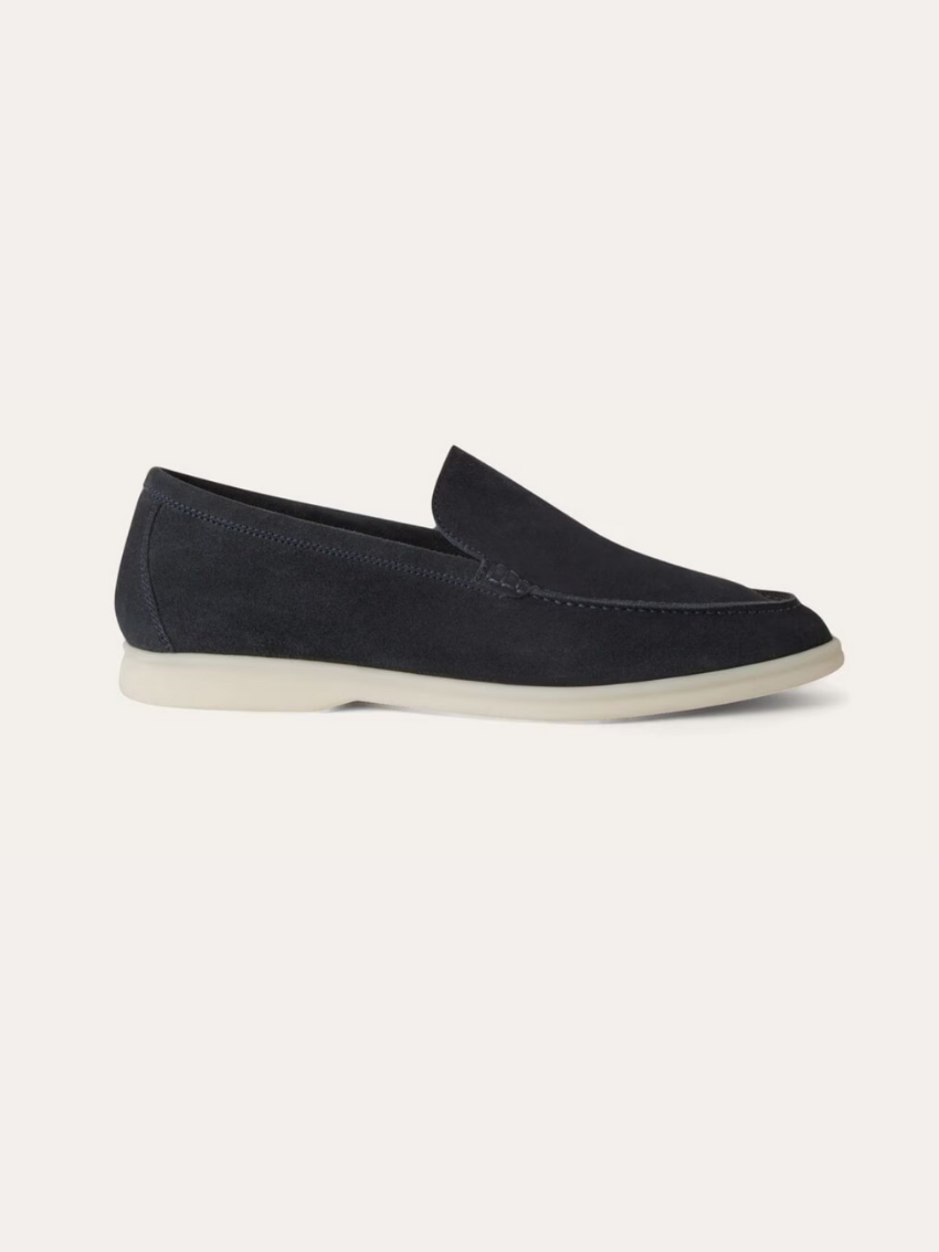 Raffinerede loafers i ruskind - Marineblå