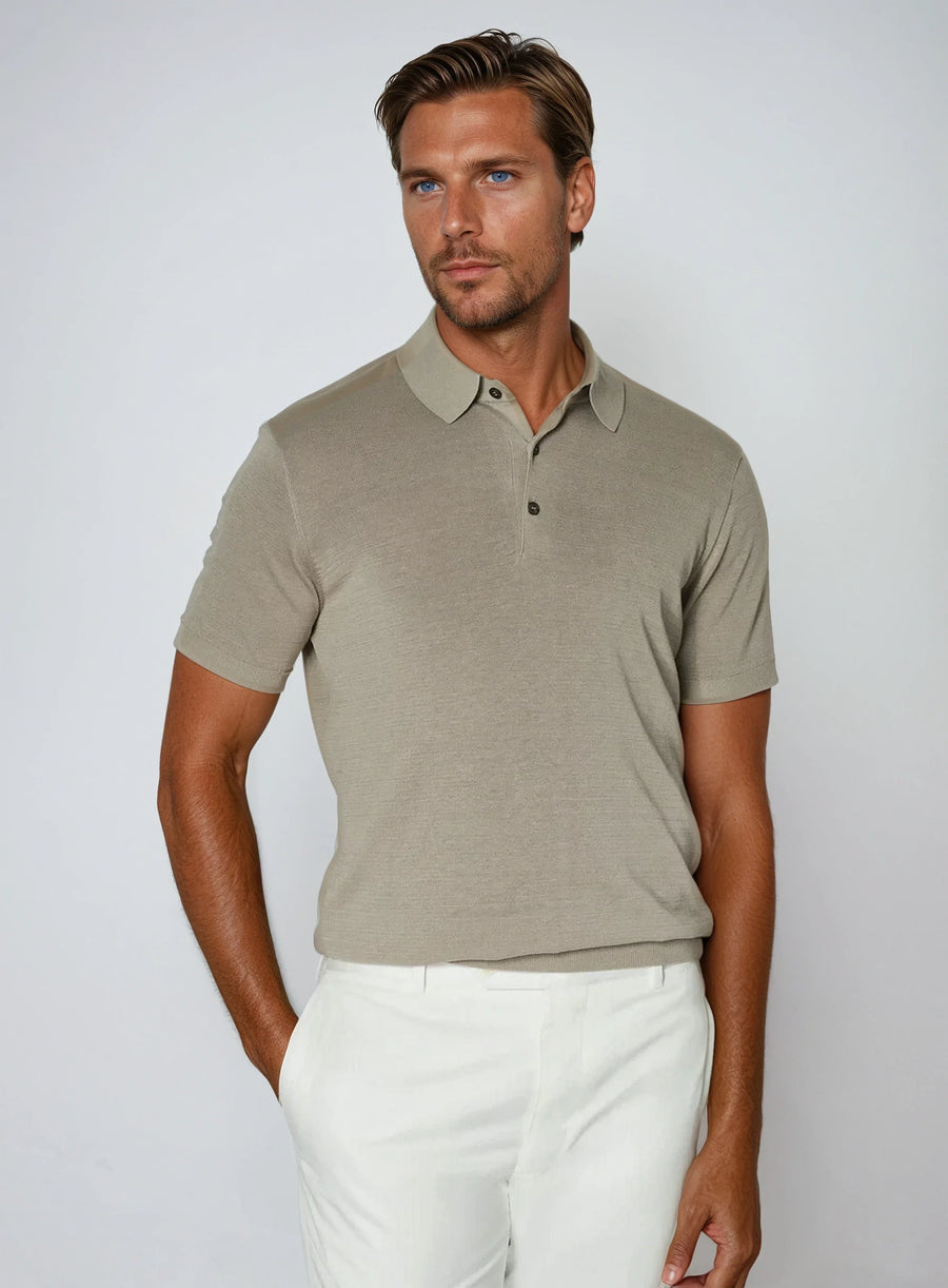 Premium bomuldspolo - Khaki