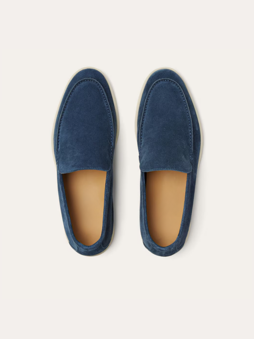 Raffinerede loafers i ruskind – Blå